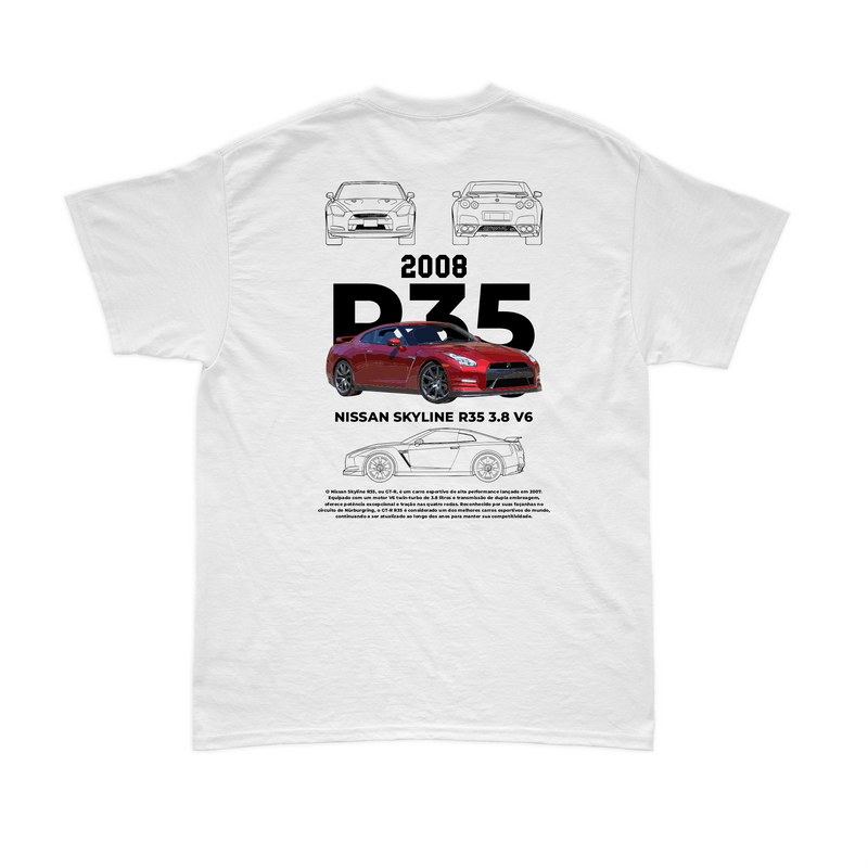 Camiseta Nissan GT-R R35 Branca