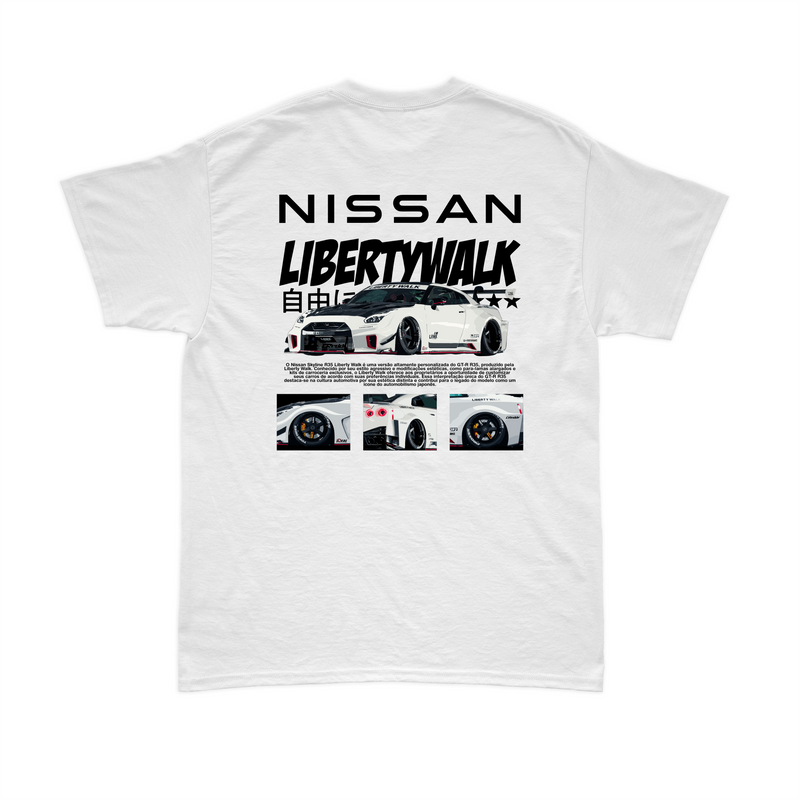 Camiseta Nissan GT-R R35 Libertywalk Branca