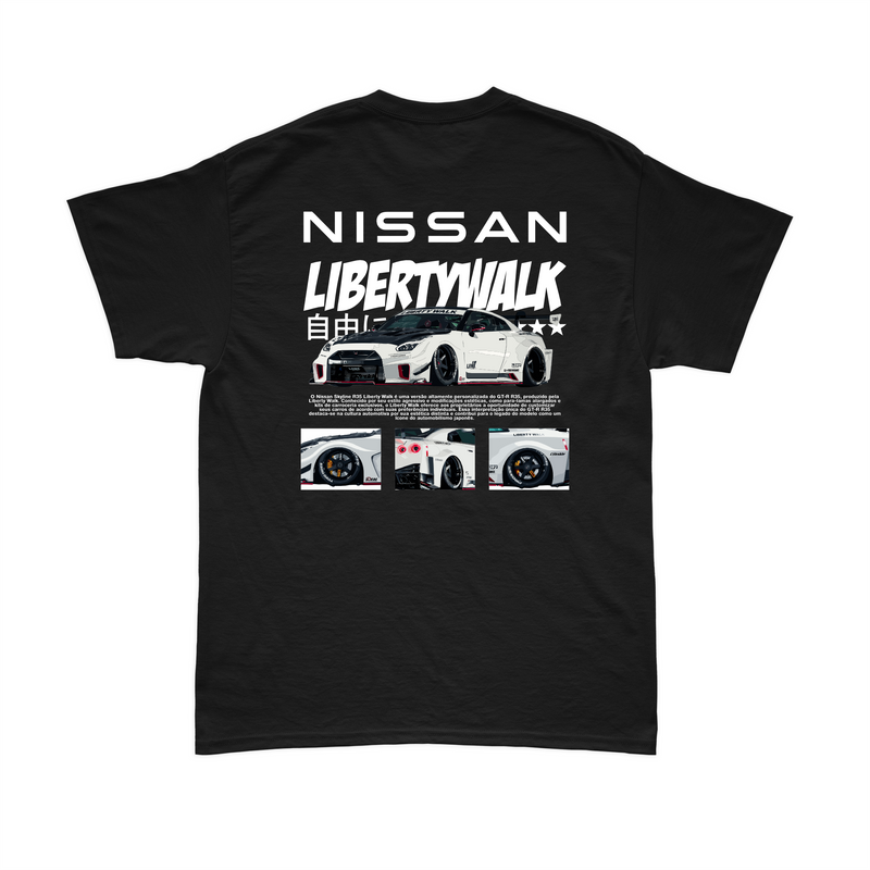 Camiseta Nissan GT-R R35 Libertywalk Preta