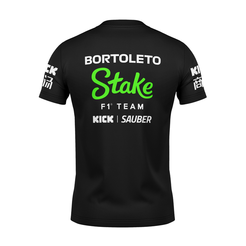 Camiseta DryFit Gabriel Bortoleto Stake Sauber 2024 Preta SN