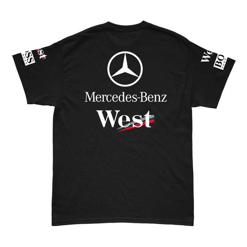 Camiseta Algodão Mclaren West Mercedes Retrô Preta