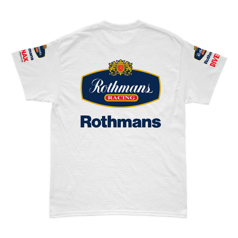 Camiseta Algodão Williams Retrô Rothmans Racing Branco