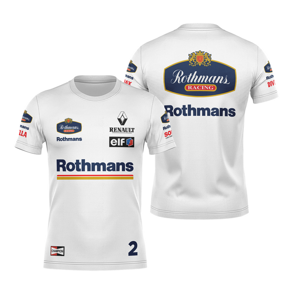 Camiseta DryFit Williams Retrô Rothmans Racing Branco