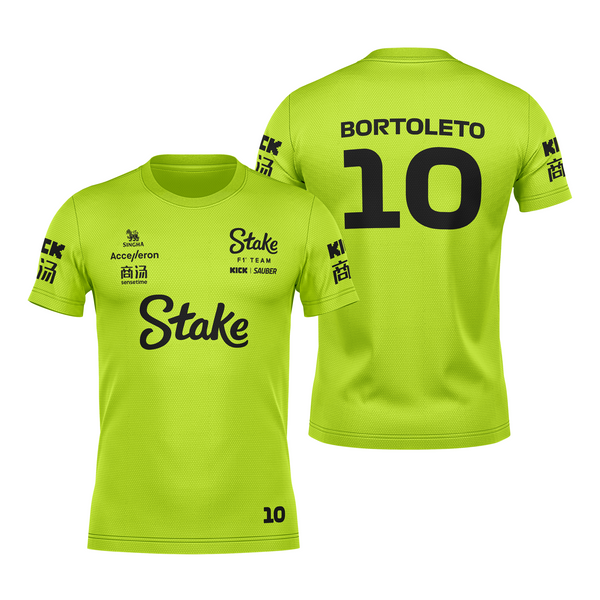 Camiseta DryFit Gabriel Bortoleto Stake Sauber 2024 Verde