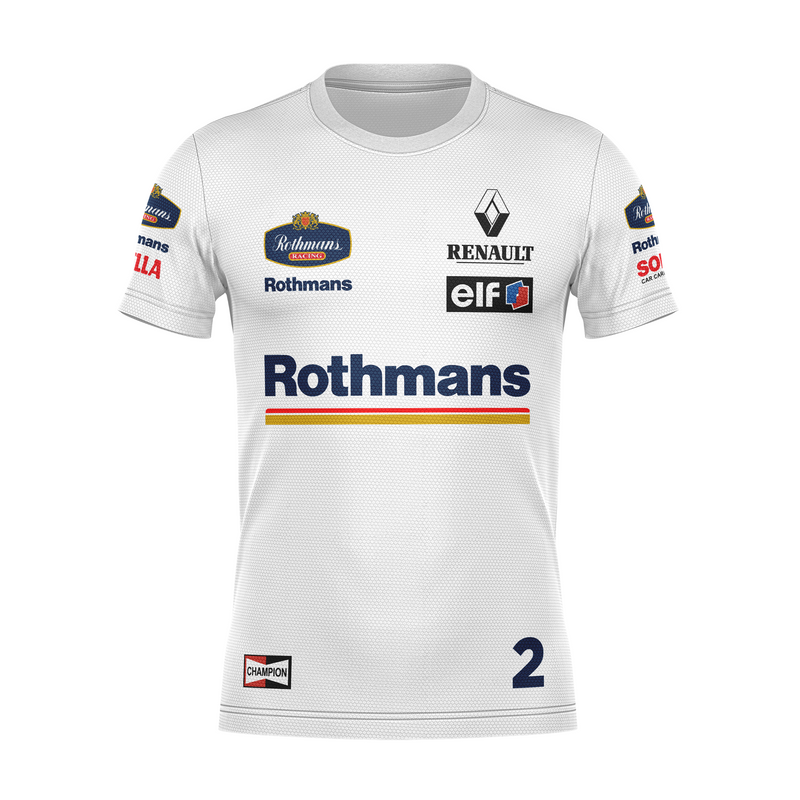 Camiseta DryFit Williams Retrô Rothmans Racing Branco