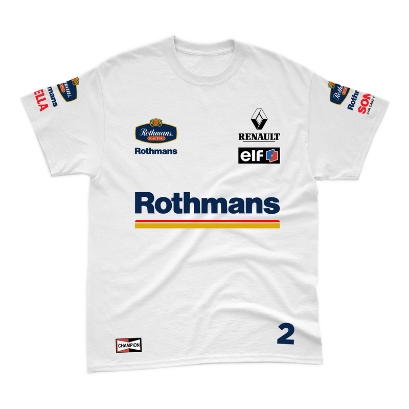 Camiseta Algodão Williams Retrô Rothmans Racing Branco