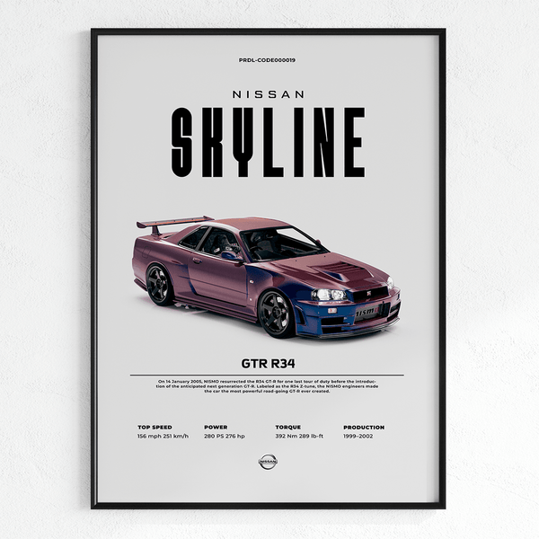 Quadro Decorativo Nissan Skyline R34 - GTSQ6