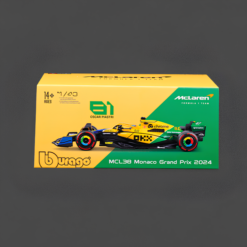 (2024) F1 Miniatura McLaren MCL38 Senna Mônaco 1:43 (LANÇAMENTO)