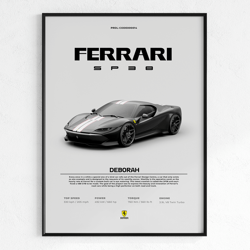 Quadro Decorativo Ferrari SP38 - GTSQ11