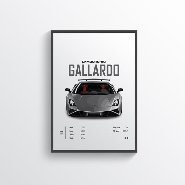 Quadro Decorativo Automotivo  - Lamborghini Gallardo