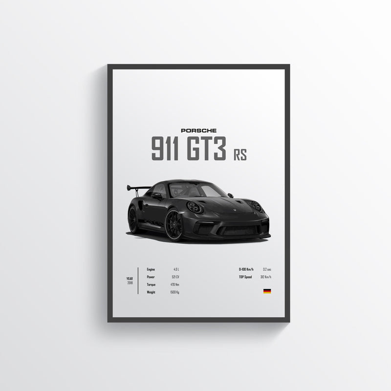 Quadro Decorativo Automotivo  - Porsche 911 GT3 RS